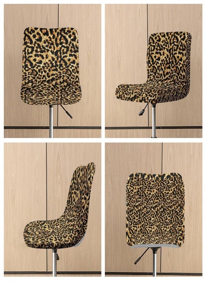 أغطية كراسي بار سيليكاكيس مع مسند ظهر، غطاء كرسي بار بنقشة جلد النمر، غطاء كرسي قابل للإزالة مع أربطة مطاطية، غطاء كرسي ناعم قابل للغسل، غطاء كرسي قصير الظهر - Image 3